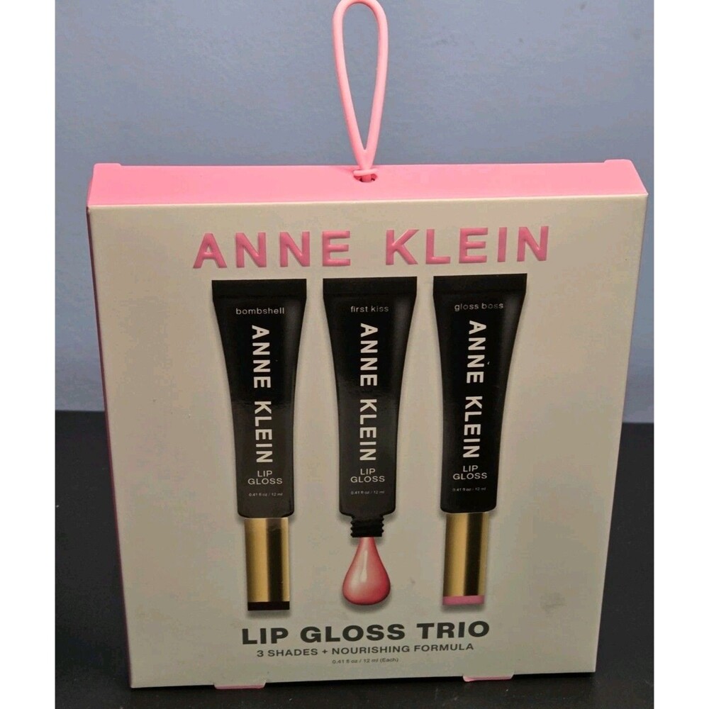 NWT Anne Klein Lip Gloss Trio : Bombshell, First Kiss & Gloss Boss.